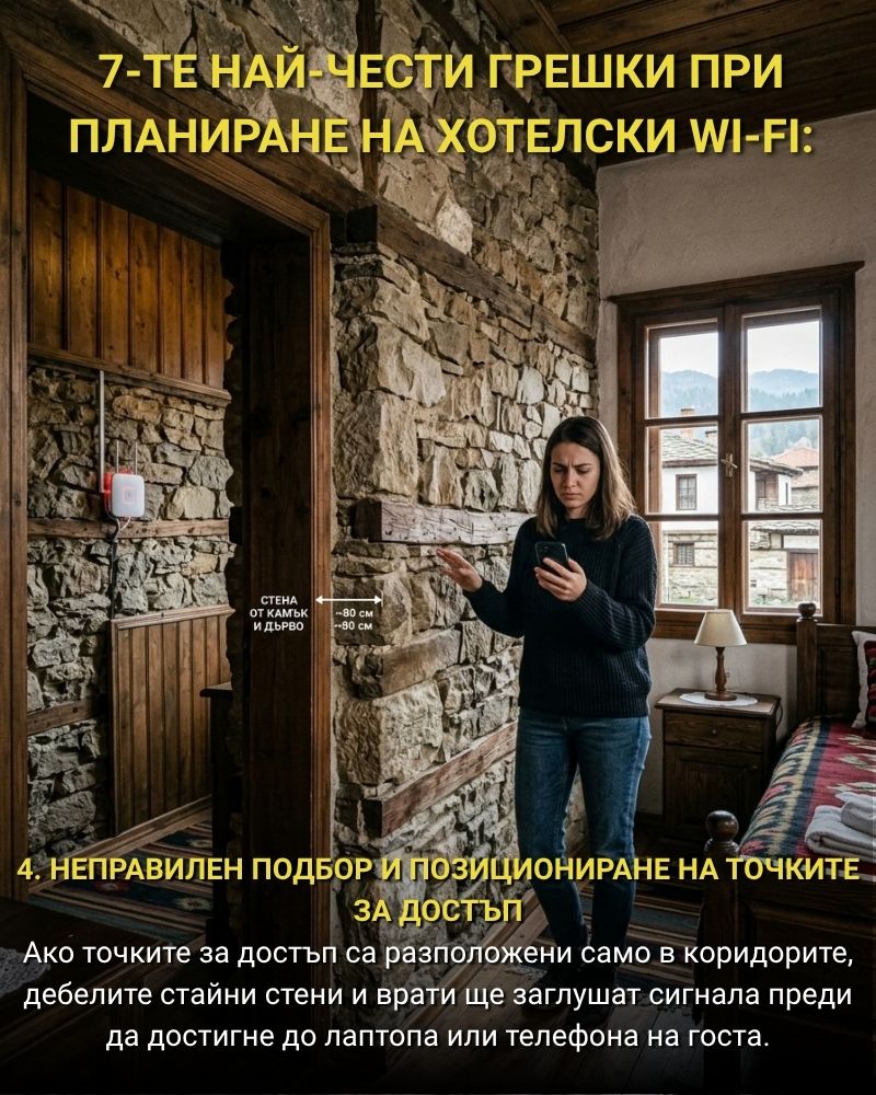 Неправилен подбор и позициониране на точките за достъп