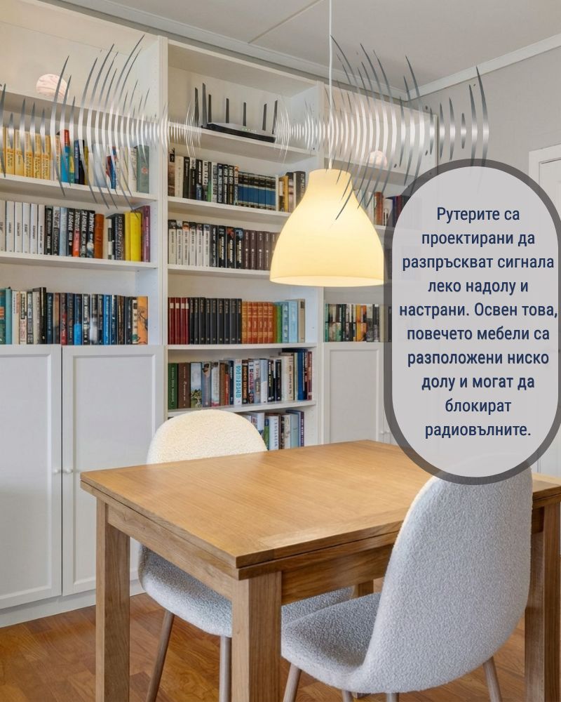 Поставен рутер на високо.