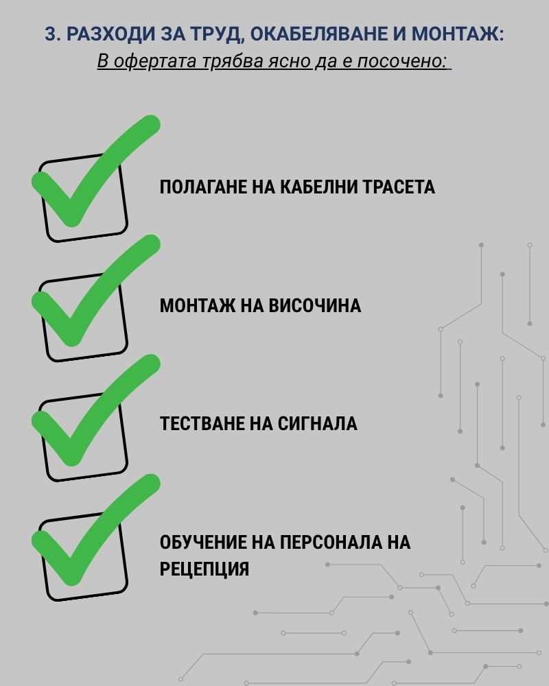 Разходи за труд, окабеляване и монтаж