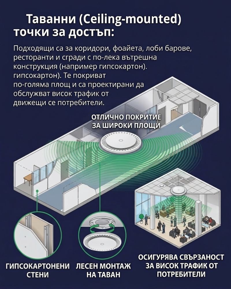 Таванни (Ceiling-mounted) точки за достъп