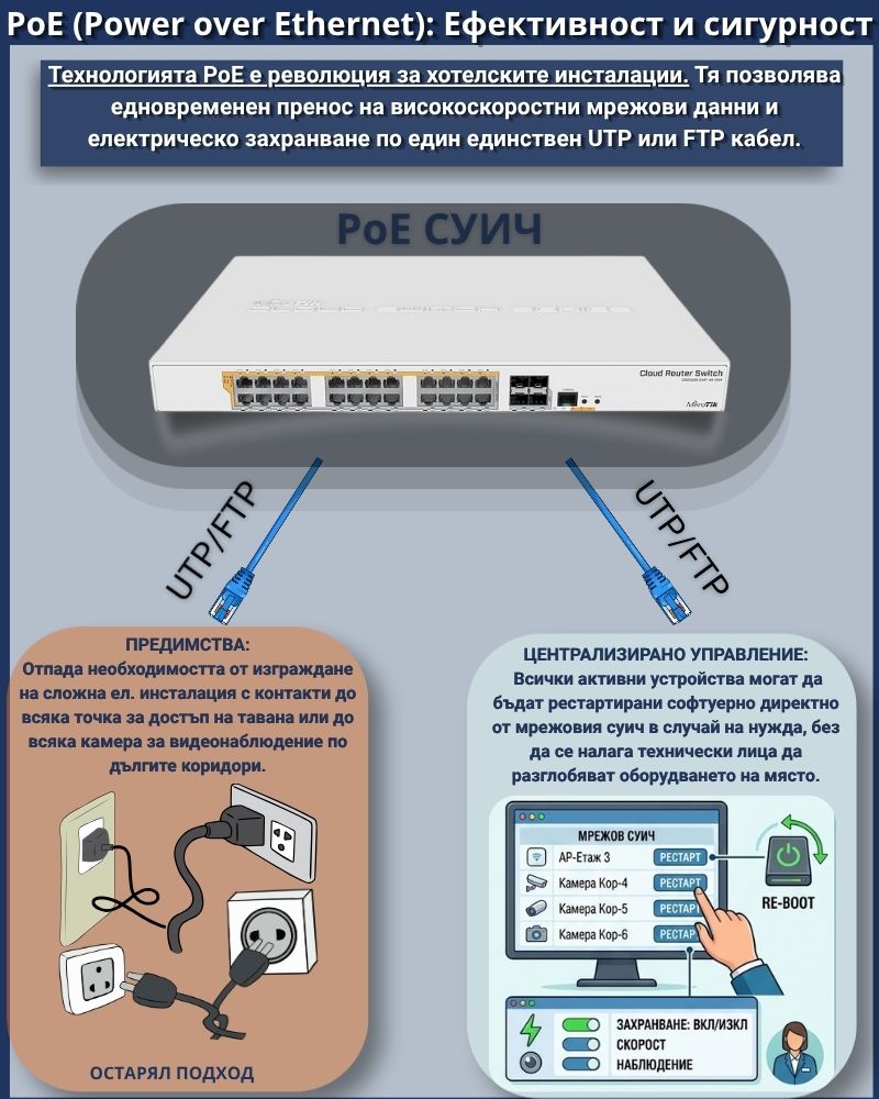 PoE (Power over Ethernet): Ефективност и сигурност
